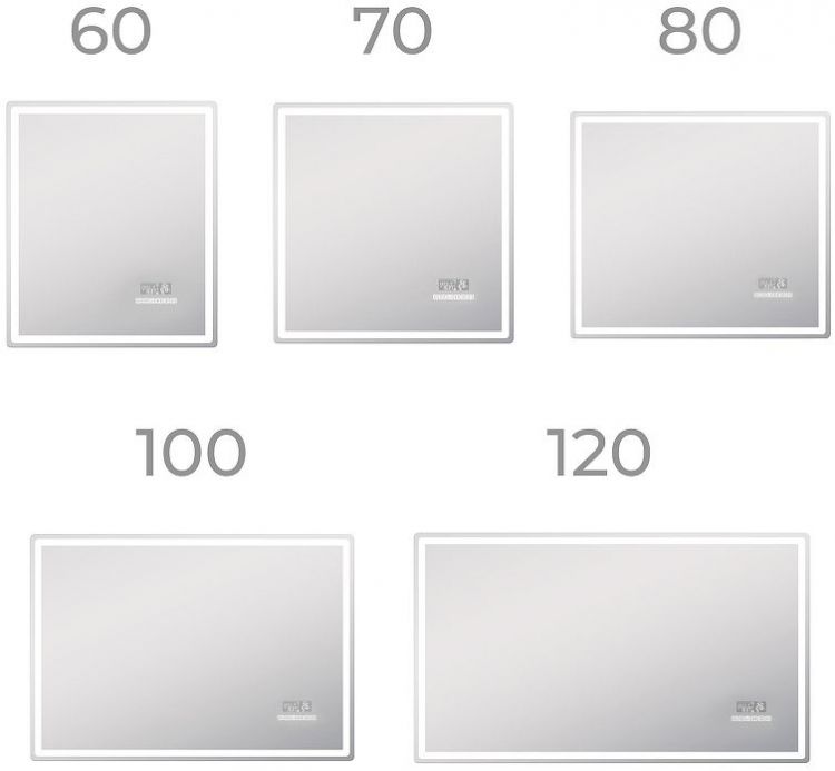 Зеркало Vigo Geometry Media Voice 120 052 с подсветкой c сенсорным выключателем и подогревом