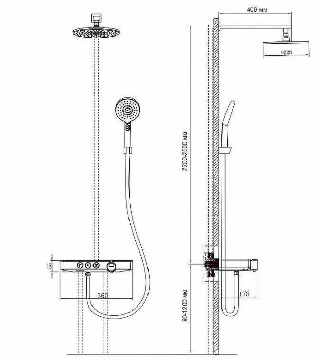 Душевая система Berges Morans 075003 Хром