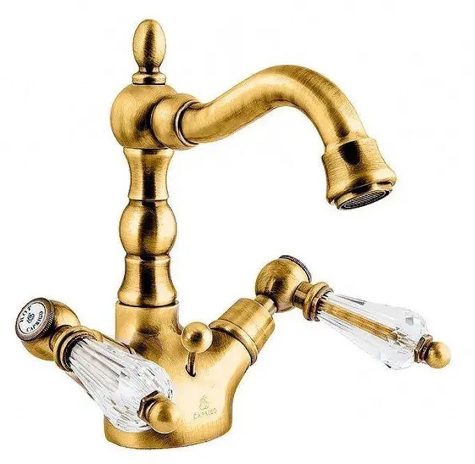 Смеситель для раковины Caprigo Adria-Swarovski 01-026-oro цвет Золото Смеситель для раковины Caprigo Adria-Swarovski 01-026-oro цвет Золото