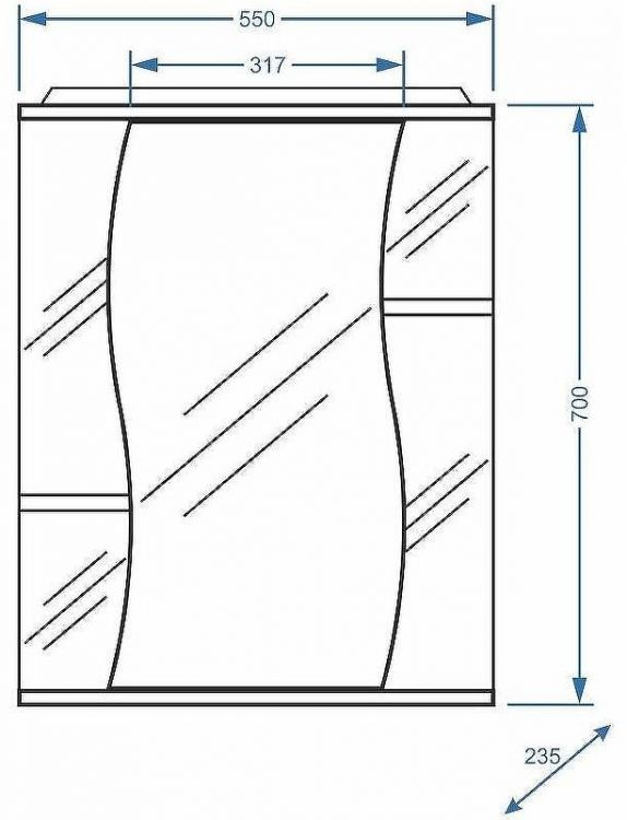 Зеркальный шкаф Stella Polar Волна Лолита 55 SP-00000042 с подсветкой Белый Зеркальный шкаф Stella Polar Волна Лолита 55 SP-00000042 с подсветкой Белый