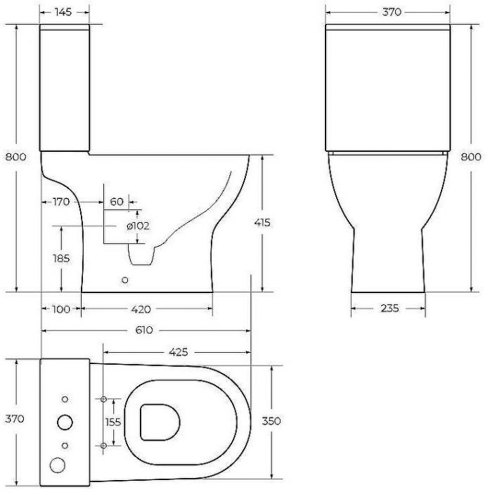 Унитаз компакт BelBagno Lounge BB045CPR/SC без бачка с сиденьем Микролифт