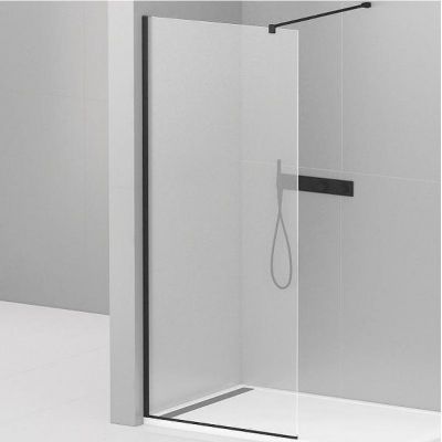 Душевая перегородка Cezares Liberta 120 LIBERTA-L-1-120-120-C-NERO профиль Черный матовый стекло прозрачное