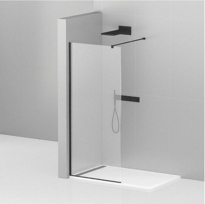 Душевая перегородка Cezares Liberta 120 LIBERTA-L-1-120-120-C-NERO профиль Черный матовый стекло прозрачное