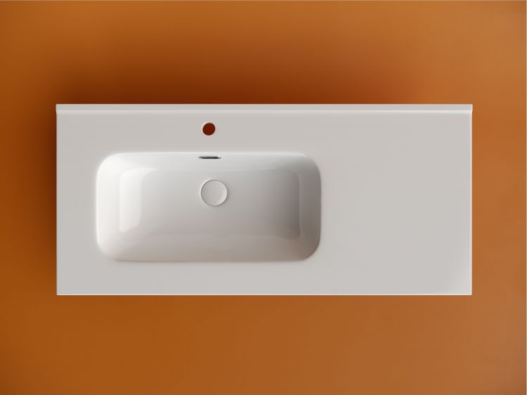 Раковина накладная SANCOS мебельная Element, чаша слева, с отверстием под смеситель, 1010x465x180 мм, цвет белый, CN7003L Раковина накладная SANCOS мебельная Element, чаша слева, с отверстием под смеситель, 1010x465x180 мм, цвет белый, CN7003L