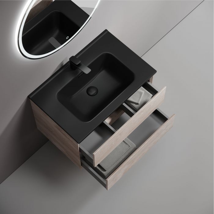 Тумба подвесная SANCOS Marmi 2.0 690х445х520 с двумя ящиками оснащенными доводчиками скрытого монтажа, дуб галифакс натуральный, MR2.070EG