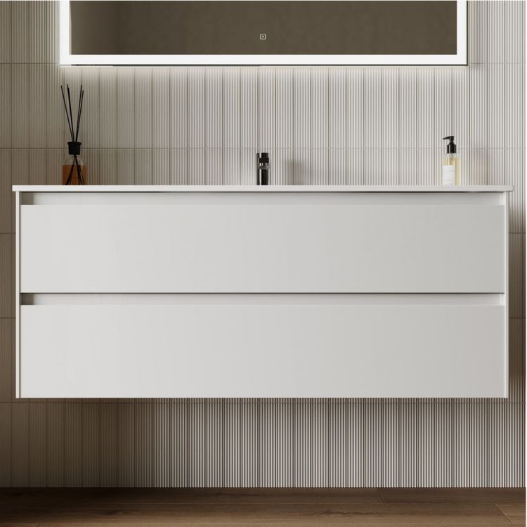 Тумба подвесная SANCOS под раковину Cento, белый глянец 1190х450х500, CN120-1W