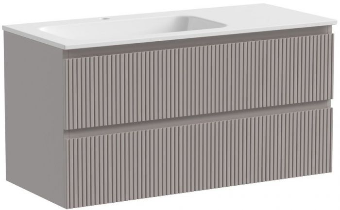 Тумба подвесная SANCOS под раковину Snob T левая, Doha Soft 995х445х500, SNT100LSM