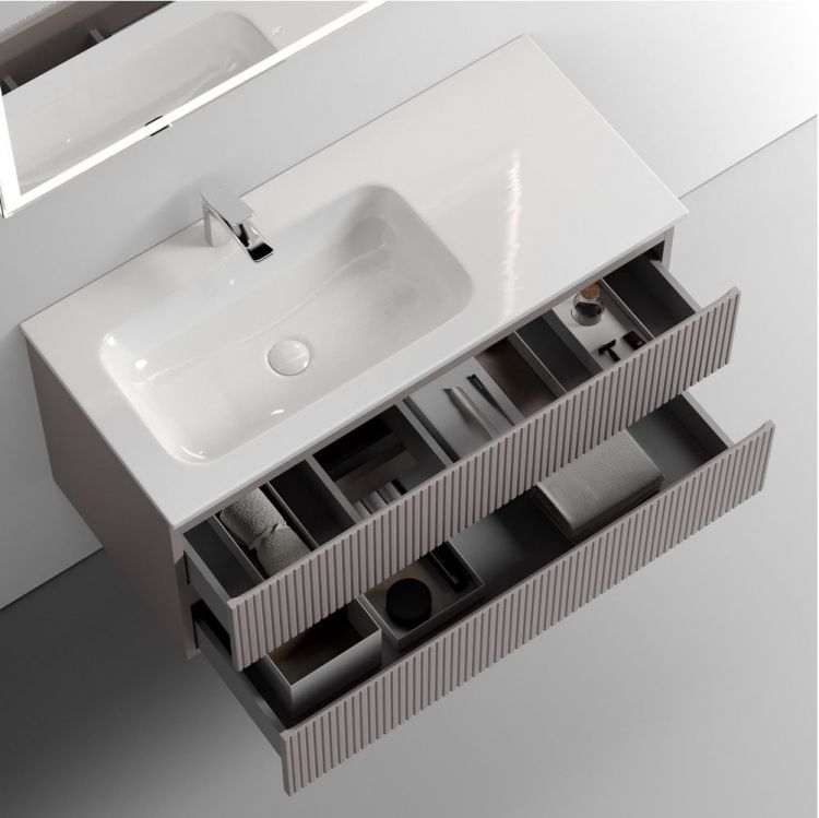 Тумба подвесная SANCOS под раковину Snob T левая, Doha Soft 995х445х500, SNT100LSM