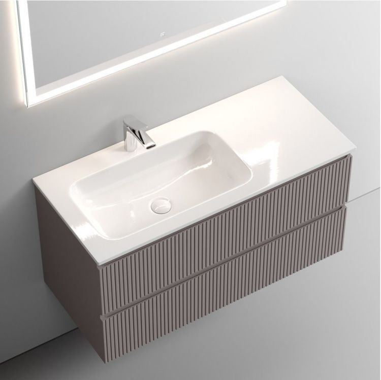 Тумба подвесная SANCOS под раковину Snob T левая, Doha Soft 995х445х500, SNT100LSM