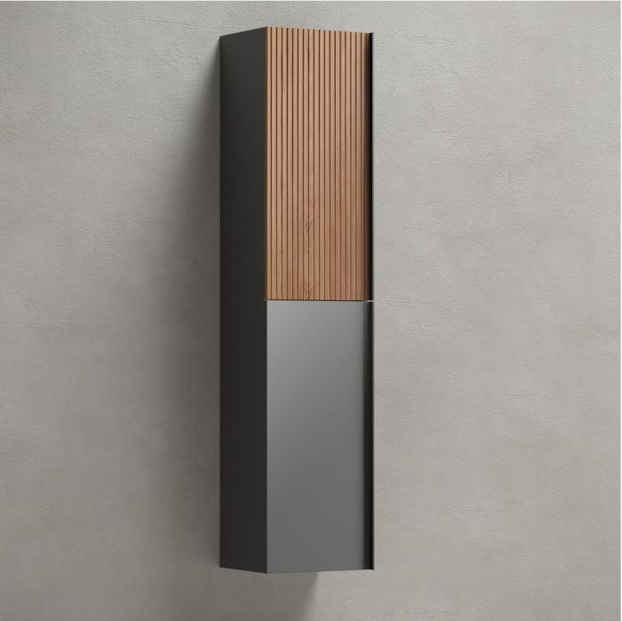 Шкаф-пенал SANCOS Delta подвесной, Дуб красный/графит 350х300х1600, PDL35GR