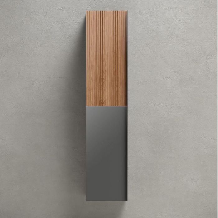 Шкаф-пенал SANCOS Delta подвесной, Дуб красный/графит 350х300х1600, PDL35GR