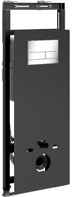 Инсталляция WasserKRAFT Salm 27TLT.010.ME.BL.CH04 для унитаза Черное стекло с клавишей смыва Хром