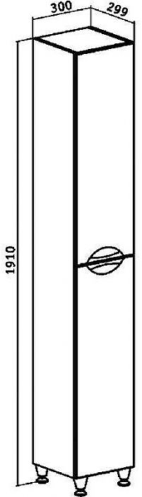 Шкаф пенал Runo Барселона 30 00000001034 Белый