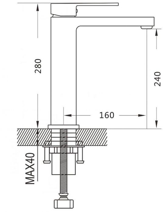 Смеситель для раковины Raffine F1196H цвет Черный