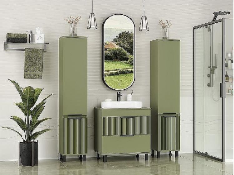 Шкаф пенал Brevita Enfida 35 R ENF-05035-0801R Зеленый матовый