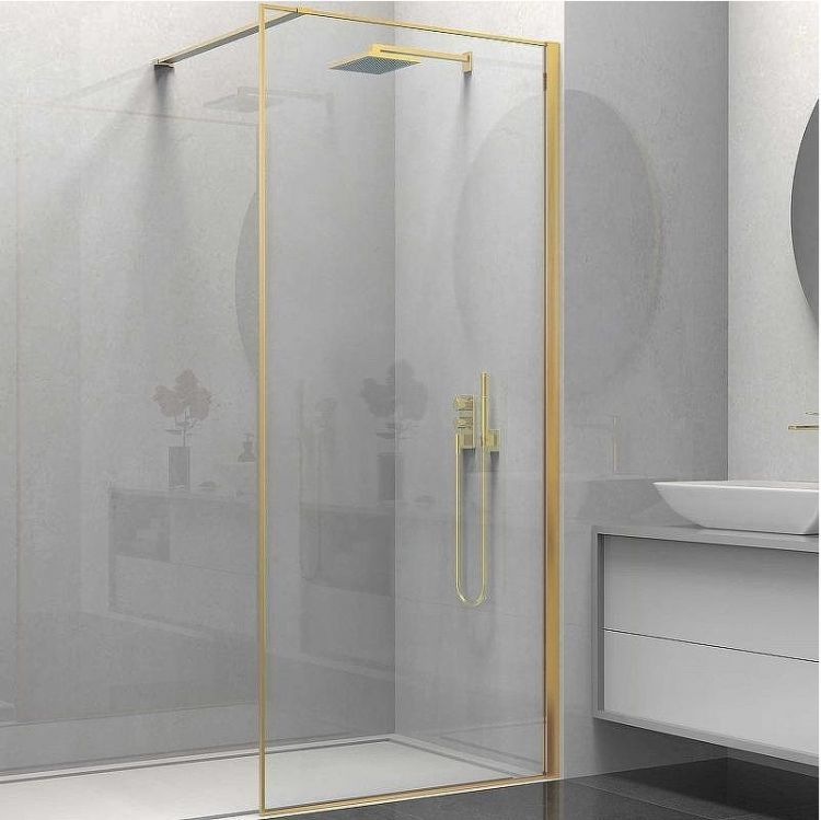 Душевая перегородка Vincea Walk-In 90 VSW-1HS900CLG профиль Брашированное золото прозрачное