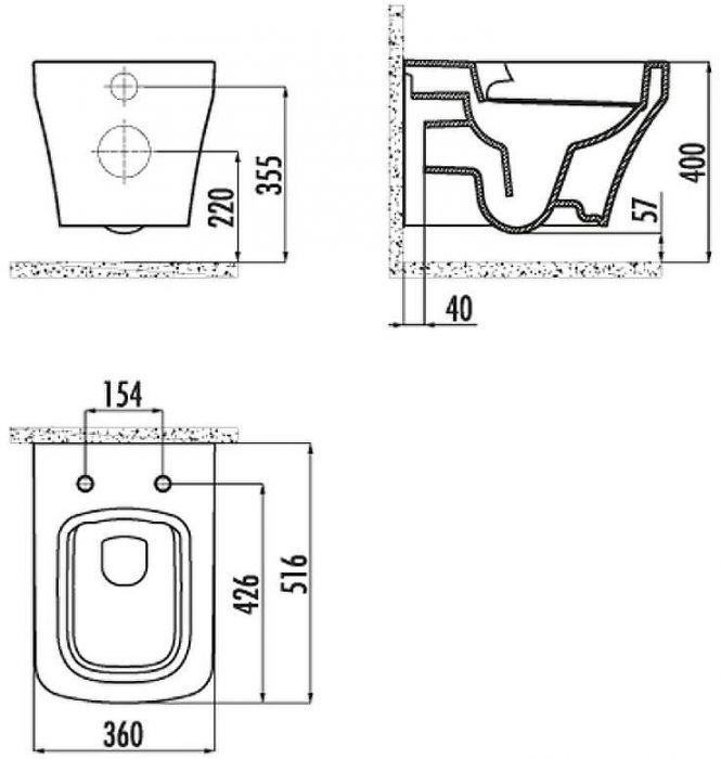 Унитаз биде Creavit Solo SO321-00CB00E-0000 подвесной Белый без сиденья