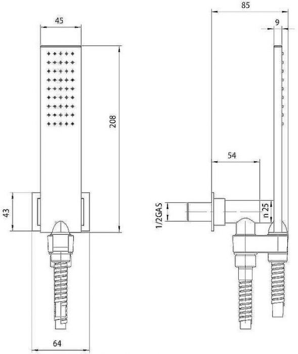 Душевой гарнитур Bossini Flat One C13001C.030 Хром