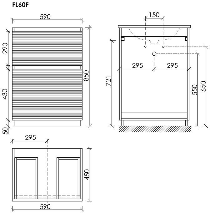 Тумба под раковину Sancos Folk Floor 60 FL60FGS цвет Grey soft
