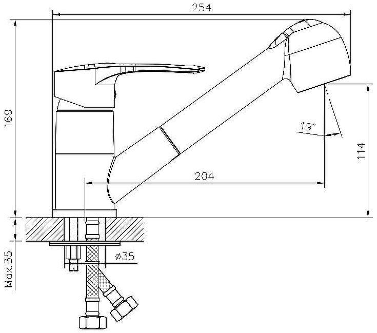 Смеситель для кухни Decoroom DR70023 Хром Смеситель для кухни Decoroom DR70023 Хром