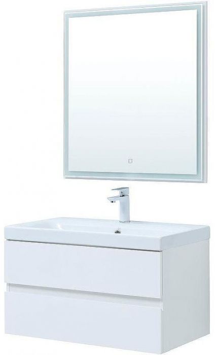 Комплект мебели для ванной Aquanet Беркли 80 306360 подвесной Белый глянец