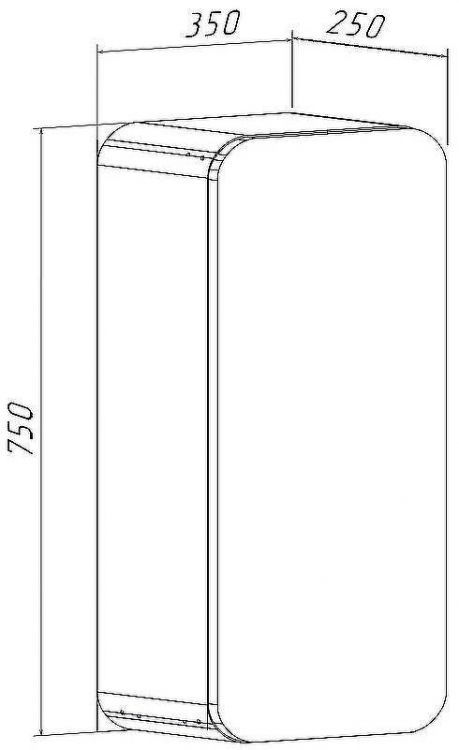 Подвесной шкаф Runo Ницца 35 R 00-00002126 Дуб натуральный Графит