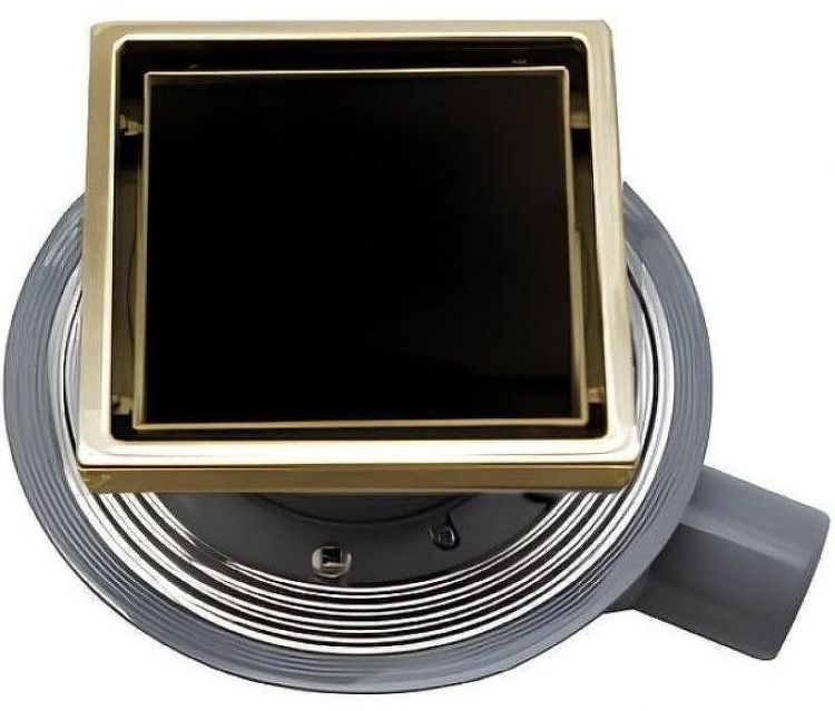 Душевой трап Pestan Confluo Standard 13000152 с решеткой Черный Золото глянец