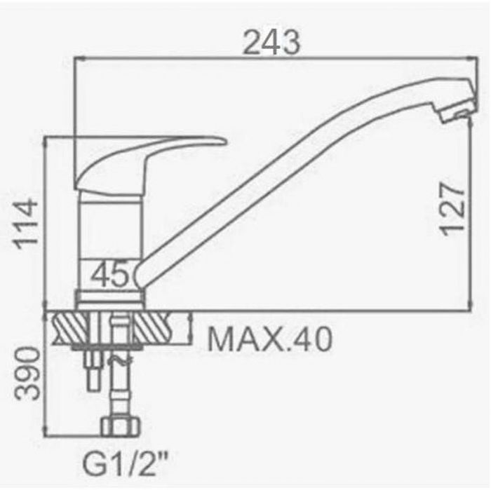 Смеситель для кухни D-Lin D154602-7 цвет  Хром