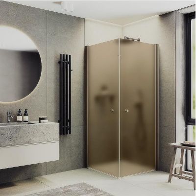 Душевой уголок Maybah Glass MGY-1298-2 800x800x1980 на монопетлях Бронза стекло бронзовое матовое