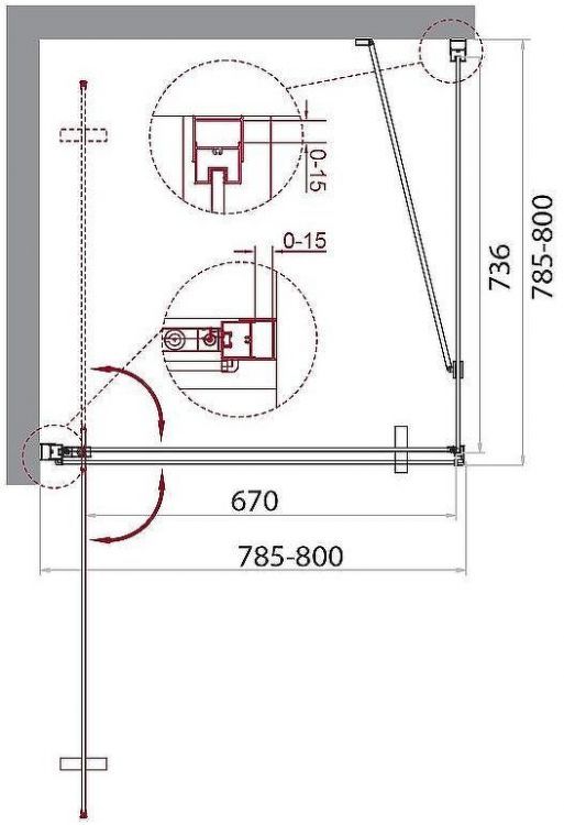Душевой уголок BelBagno Marmi 80x80 MARMI-A-1-80-C-Cr профиль Хром стекло прозрачное