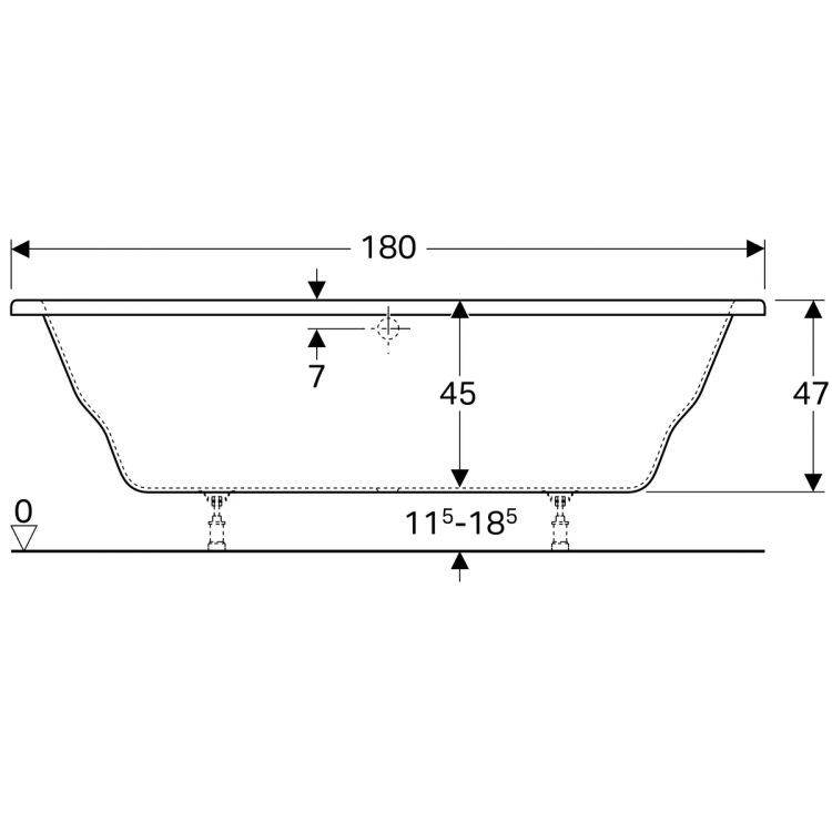 Акриловая ванна Geberit Renova Nr.1 180x80, 657380000