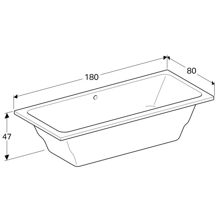 Акриловая ванна Geberit Renova Nr.1 180x80, 657380000