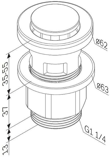 Донный клапан AM.PM F0700P44 click-clack цвет Розовое золото