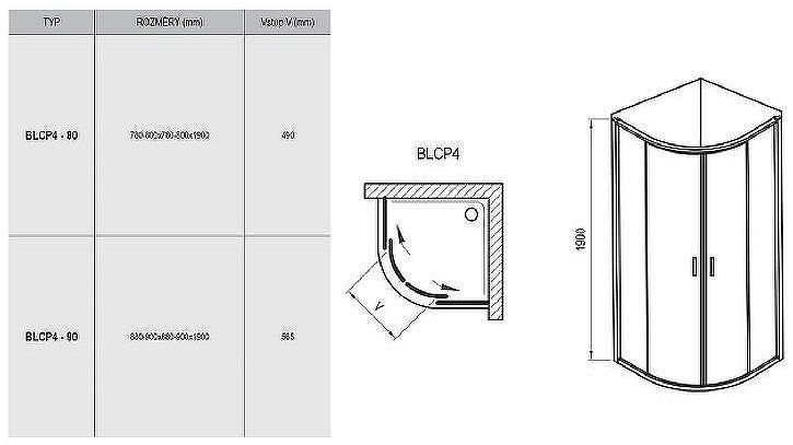 Душевой уголок Ravak Blix BLCP4-80 80x80 3B240100ZG профиль Белый стекло Grape Душевой уголок Ravak Blix BLCP4-80 80x80 3B240100ZG профиль Белый стекло Grape