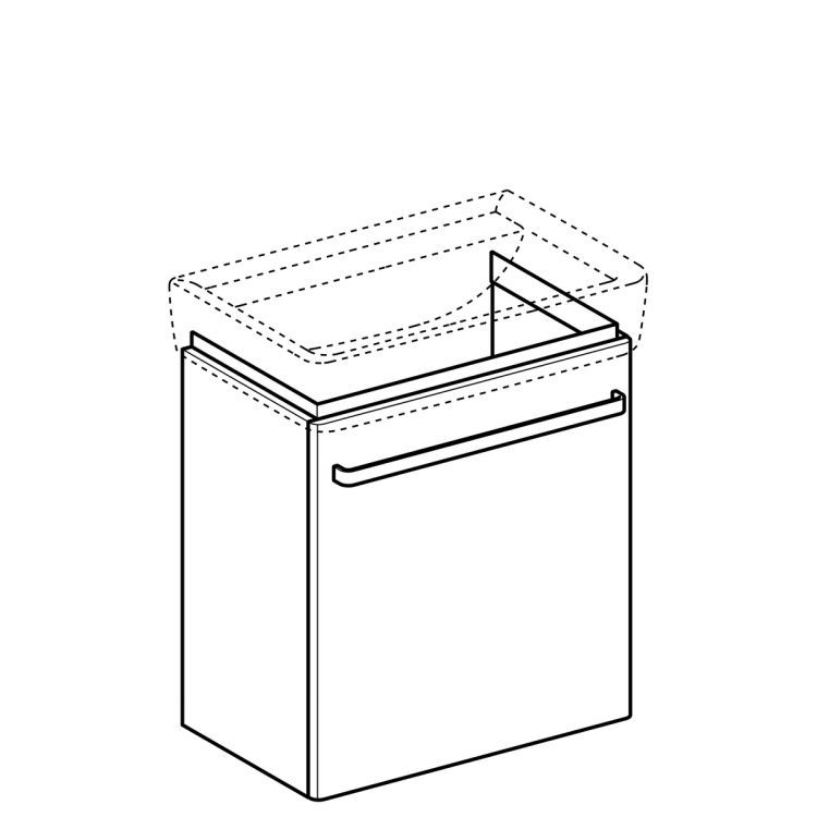 Тумба под раковину Geberit Renova Nr.1 Comprimo, 55x34, светло-серый матовый [862061000]
