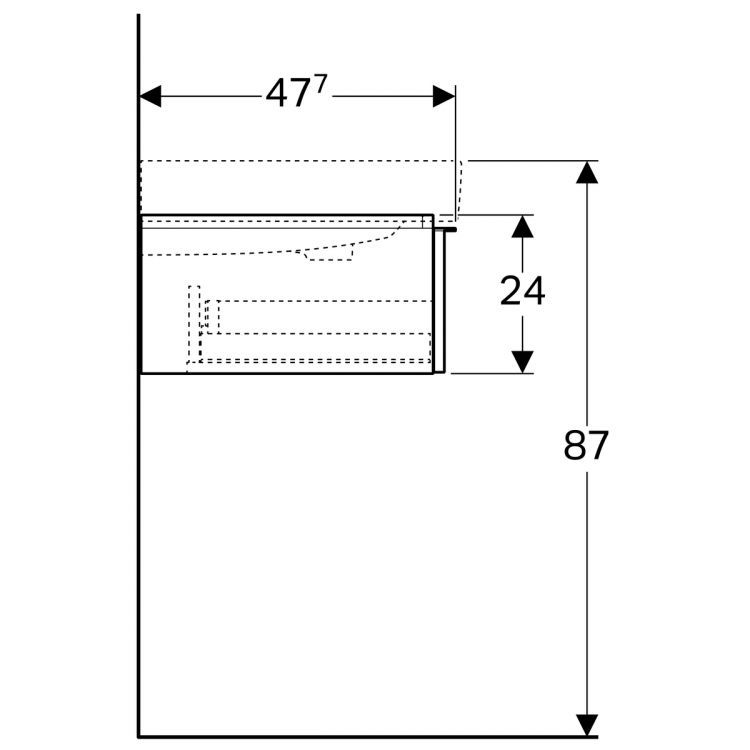 Тумба под двойную раковину Geberit iCon, 119x48, лак [840220000]