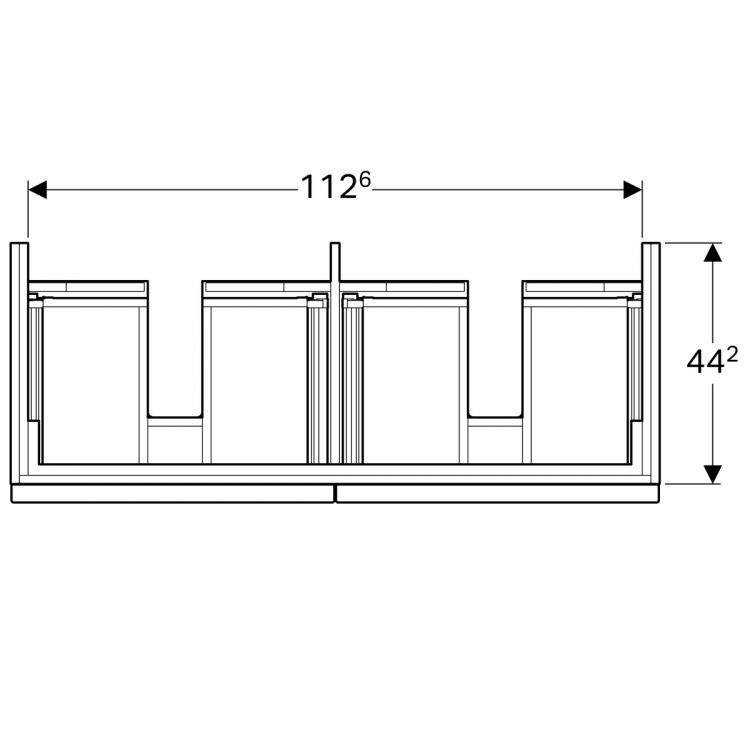 Тумба под двойную раковину Geberit iCon, 119x48, лак [840220000]