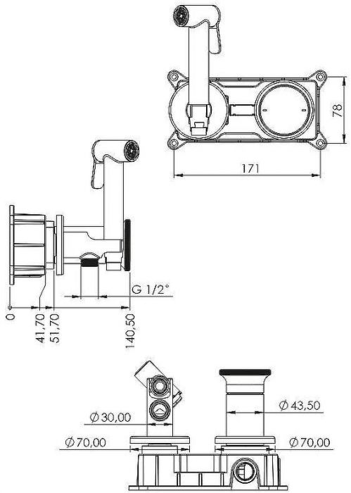 Гигиенический душ со смесителем Teska Arte Tera T5536 Хром