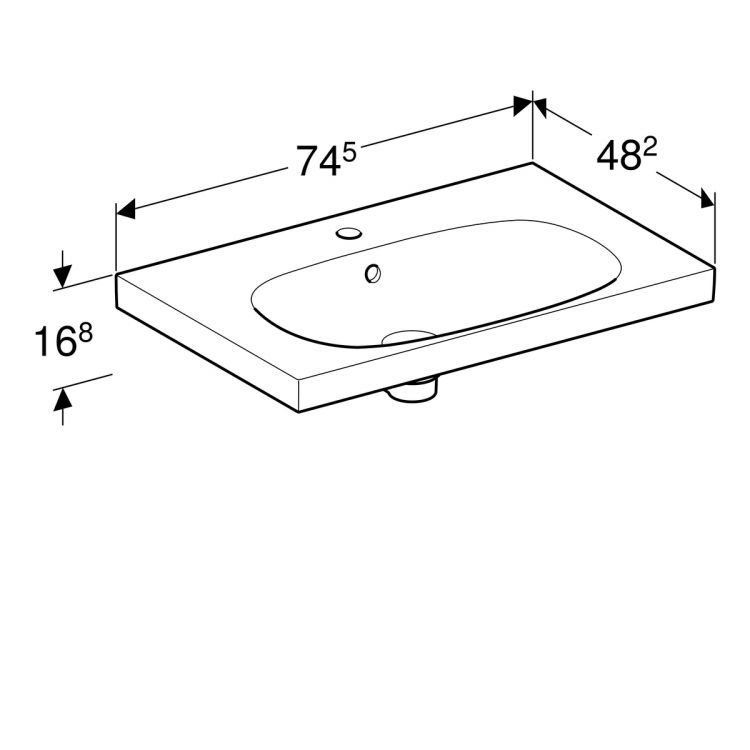 Раковина Geberit Acanto, 500.622.01.2