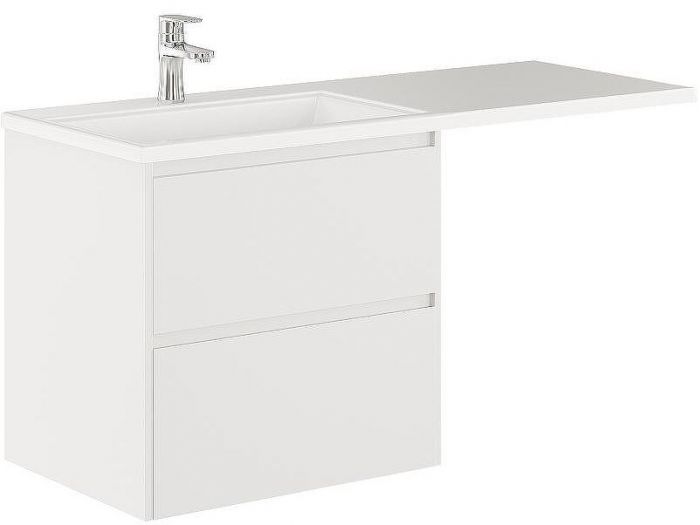 Тумба с раковиной Creto Cafor 130 L 19-W130L подвесная Белый глянец