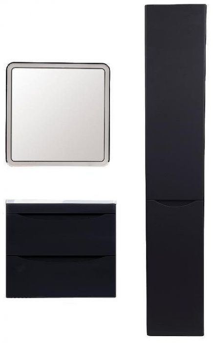 Тумба под раковину Style Line Бергамо 60 СС-00002318 подвесная Черная антискрейч