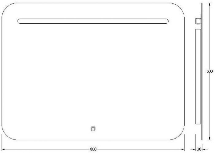 Зеркало Evoform Ledline 60x80 BY 2445 с подсветкой 6.5 W - сенсорный выключатель