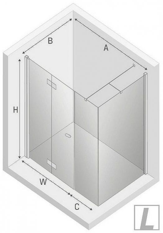 Душевой уголок New Trendy New Soleo Chrome 100x110 L K-0621 профиль Хром стекло прозрачное