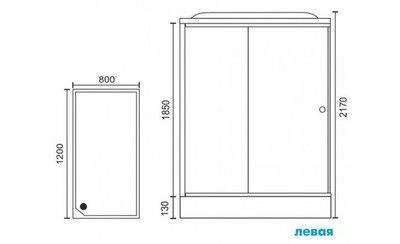 Душевая кабина Royal Bath RB 8120HP7-WT-CH (белое/прозрачное) левая Душевая кабина Royal Bath RB 8120HP7-WT-CH (белое/прозрачное) левая