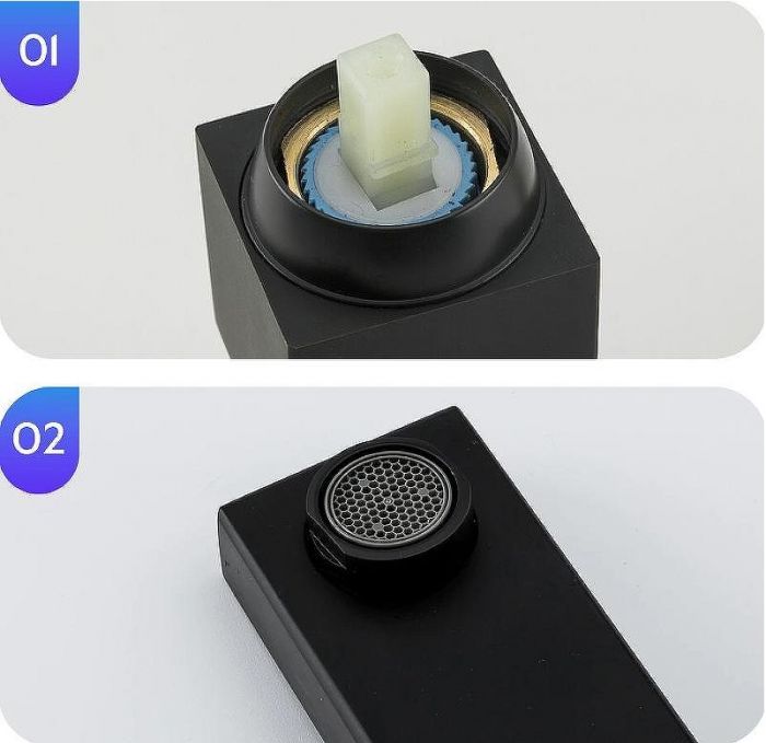 Смеситель для раковины Gappo G17-6 G1017-16 Черный матовый