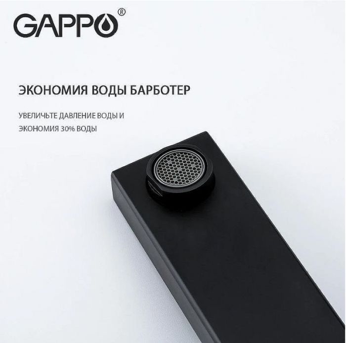 Смеситель для раковины Gappo G17-6 G1017-16 Черный матовый