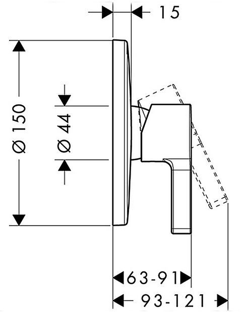 Hansgrohe Metris S Смеситель для душа, однорычажный, внешняя часть, цвет: хром