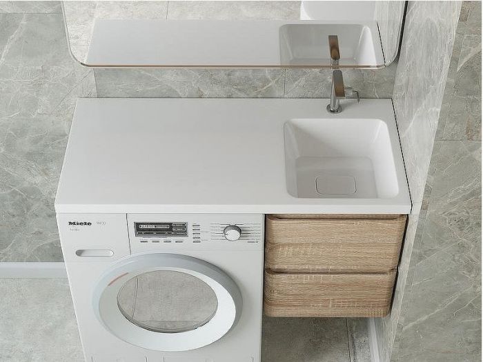 Раковина Madera Kamilla 100 R 4627173210560 на стиральную машину Белая