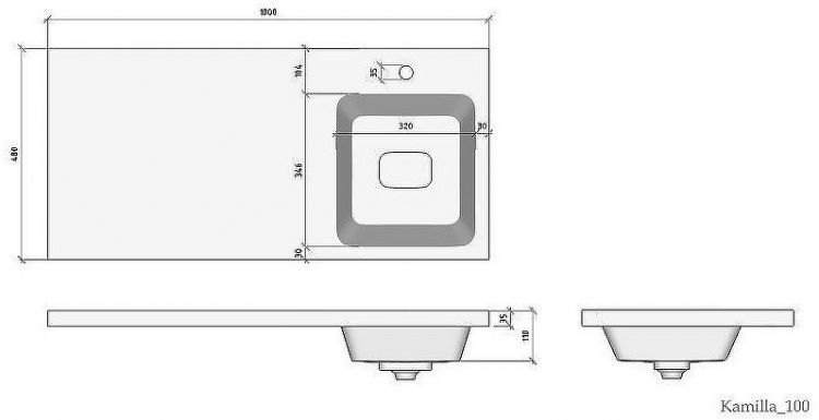 Раковина Madera Kamilla 100 R 4627173210560 на стиральную машину Белая Раковина Madera Kamilla 100 R 4627173210560 на стиральную машину Белая