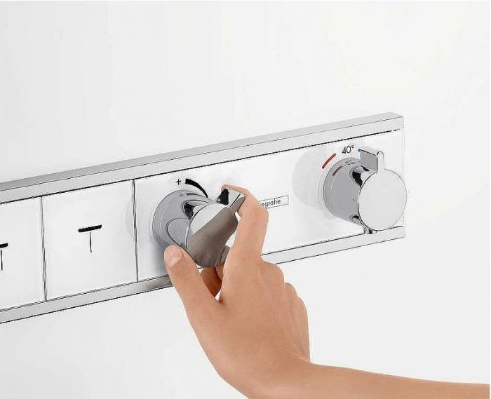 Смеситель для душа Hansgrohe RainSelect 15357400 с термостатом Белый Хром